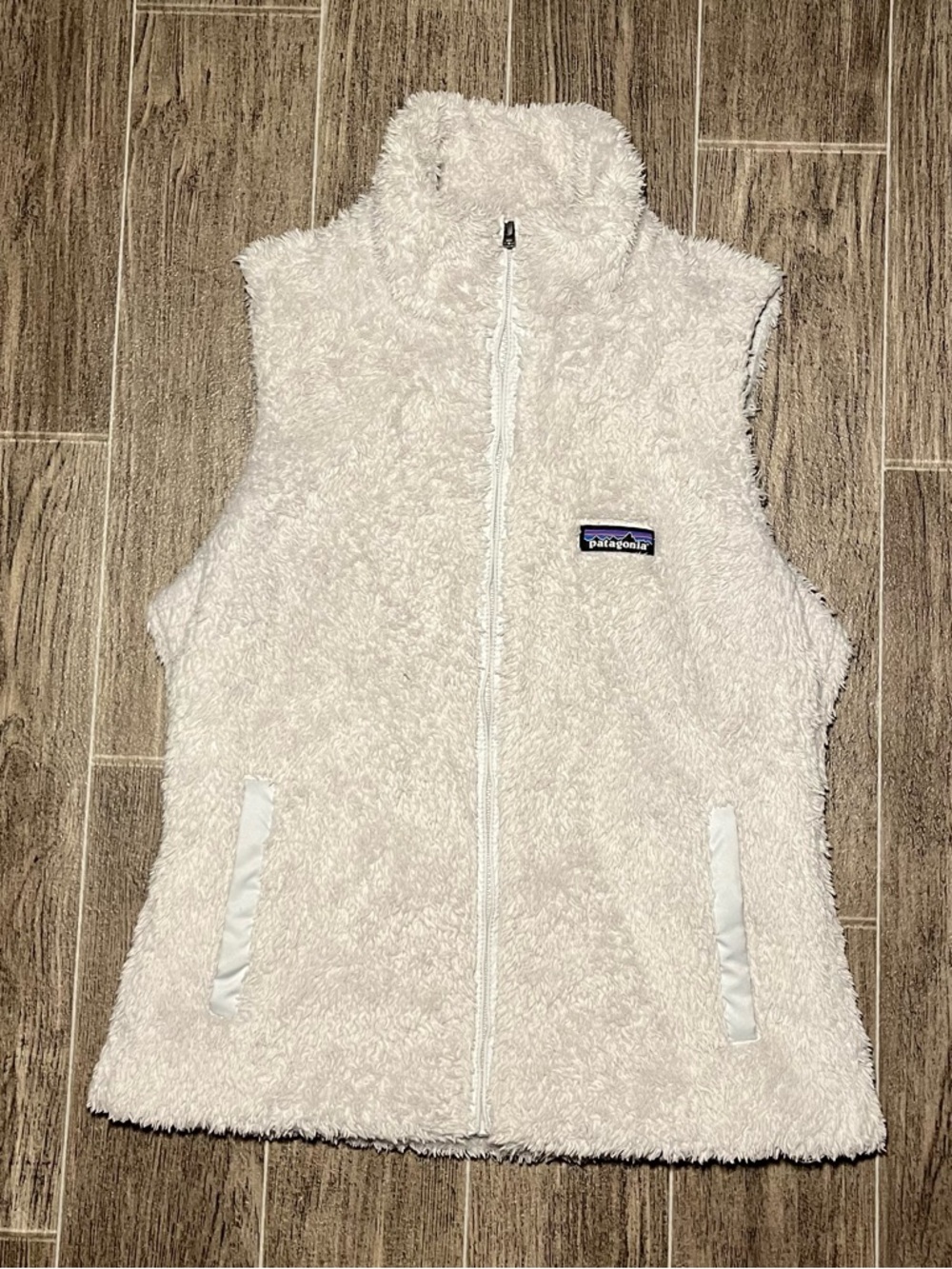 Patagonia Los Gatos Fleece Full-Zip Vest Birch White Womens Medium